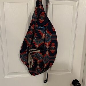 Kavu Backpack - Red and Blue Geometric Design